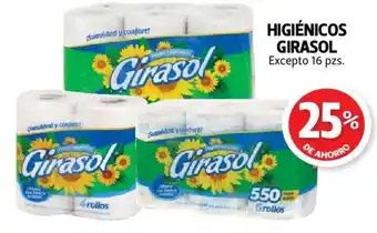 Farmacias Guadalajara HIGIÉNICOS GIRASOL Excepto 16 pzs. oferta