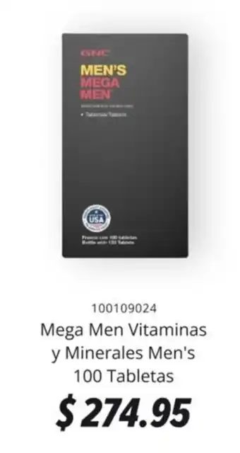 GNC Mega Men Vitaminas y Minerales Men's 100 Tabletas oferta