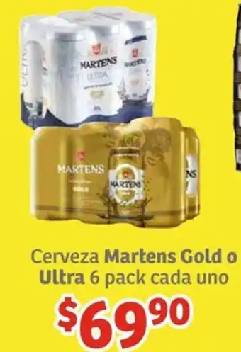 Soriana Híper Cerveza Martens Gold o Ultra 6 pack cada uno oferta