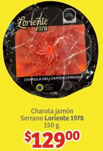 Soriana Híper Charola jamón Serrano Loriente 1978 150g oferta