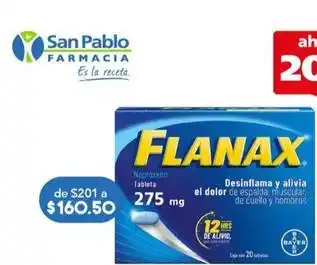 Farmacia San Pablo Flanax - 275mg 20 tabletas oferta