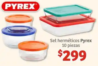 Soriana Híper Set herméticos Pyrex 10 piezas oferta