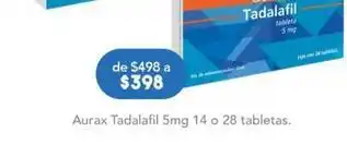 Farmacia San Pablo Aurax - tadalafil 5mg 28 tabletas oferta