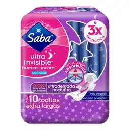 Farmacias YZA SABA TOALLA ULTRA DELGADA 10 PZAS oferta