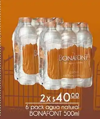 Fresko 6 pack agua bonafont 500ml x 2 oferta