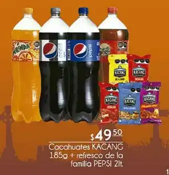 Fresko Cacahuates kacang + refresco de la familia pepsi 2 lt oferta