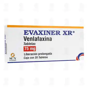 Farmacias Guadalajara Evaxiner XR 75 mg, 20 Tabletas oferta