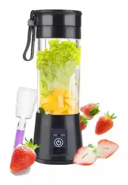 Licuadora Portatil Mini Exprimidor Lagom S6 Negro 380ml Para Jugos Bebidas Frappe 6 Cuchillas De Acero Inoxidable 2000mah Rec