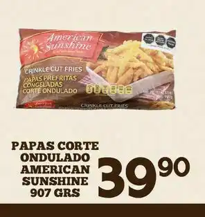 Alsuper Papas corte ondulado american sunshine 907 gr oferta