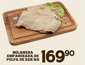 Alsuper Milanesas empanizada de pulpa de res kg oferta