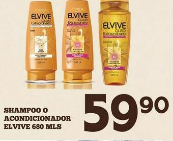 Shampoo o acondicionador elvive 680ml