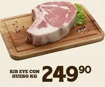Alsuper Carne rib eye con hueso oferta