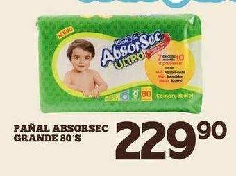 Alsuper Pañal absorsec grande 80`s oferta