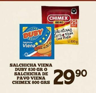 Alsuper Salchicha viena chimex oferta