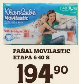 Pañal movelastic mediano 40pz kleenbebé