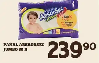 Alsuper Pañales absorsec jumbo 80`s oferta