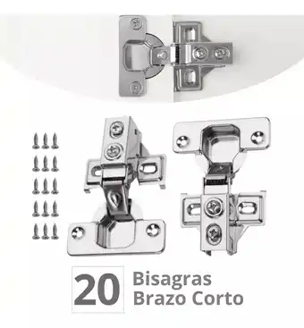 Bisagra Bidimensional Brazo Corto 35 Mm Con Tornillos 20 Piezas