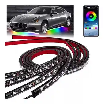 Mercado Libre Coche Chasis Luces Juego De 4 Tira Led Rgb Para Tubo De Auto oferta