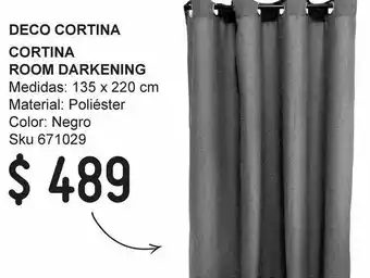 Sodimac Homecenter Cortina room darkening negro cracker 135x220 cm oferta