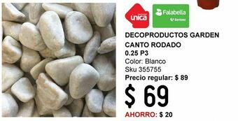Canto rodado blanco 0.25 pies cúbicos