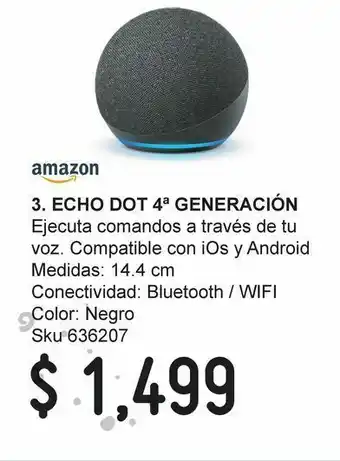 Bocina inteligente con alexa echo dot 4ta gen negro