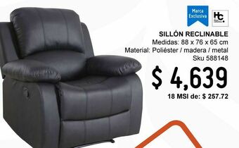 Sodimac Homecenter Sillon reclinable pu negro oferta