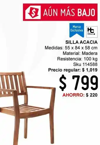 Sodimac Homecenter Silla acacia oferta