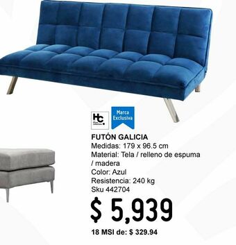 Sodimac Homecenter Futón galicia tela azul oferta