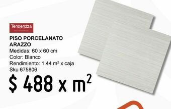 Piso 60x60 arazzo blanco esmaltado mate