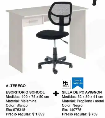 Sodimac Homecenter Silla pc avignon negra oferta