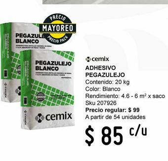 Sodimac Homecenter Adhesivo pegazulejo blanco 20 kg oferta
