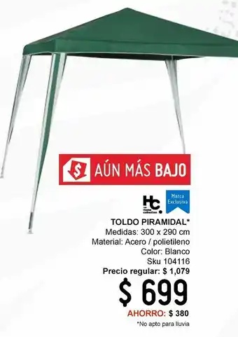 Sodimac Homecenter Toldo piramidal metal 300x300 oferta