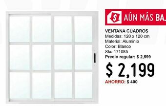 Ventana aluminio cuadros 120 x 120 cm