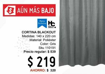 Sodimac Homecenter Cortina blackout textura grafito 140x220 cm oferta