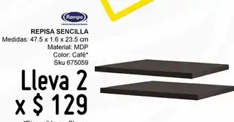 Sodimac Homecenter Repisa sencilla 47.5 cm café oferta