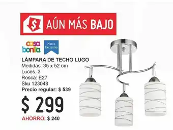 Sodimac Homecenter Lámpara techo 60w lugo blanco 3luces e27 metal 35cm oferta