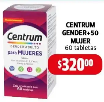 CENTRUM GENDER+50 MUJER 60 tabletas