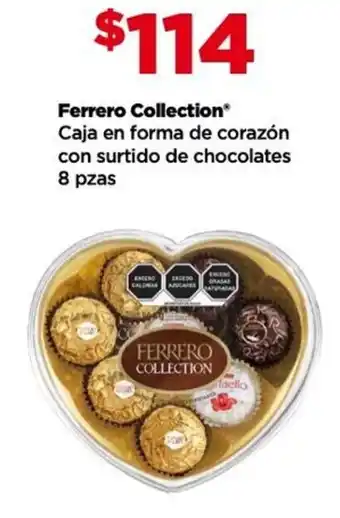 Bodega Aurrerá Ferrero Collection Caja en forma de corazón con surtido de chocolates 8 pzas oferta