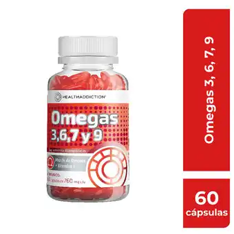 Farmacia San Pablo Healthaddiction Omegas 3 6 7 Y 9 Suplemento Alimenticio con Aceite de Omega 3, Olivo y Linaza oferta