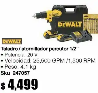 Taladro/atornillador percutor 20v 1/2"