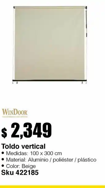 Toldo vertical beige 1.00x3.00