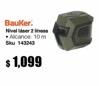 Nivel laser 2 lineas 10m bauker