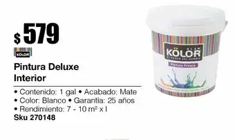 Pintura deluxe interior mate blanco 1 gl