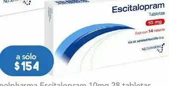 Farmacia San Pablo Escitalopram tab 10mg c/14 neolpharma oferta