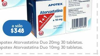 Atorvastatina duo tab 10mg c/30 apotex