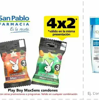Farmacia San Pablo Playboy condones max sens tropica c/3pzs oferta