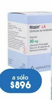 Farmacia San Pablo Ritalin la cap 30mg caj c/30 oferta