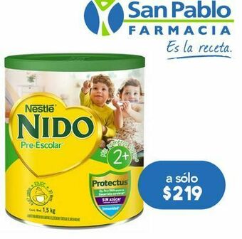Farmacia San Pablo Nido prescolar leche en polvo 2+ c/1.5kg oferta