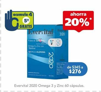 Farmacia San Pablo Evervital 2020 omega 3 y zinc c/60 oferta