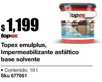 Fester Topex emulplus, impermeabilizante asfaltico base solvente 19 l oferta